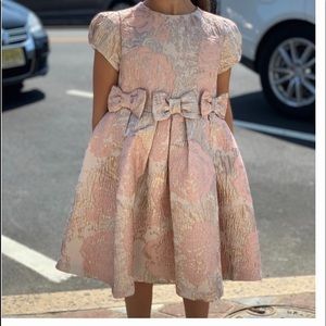 Girls pink dress with bows